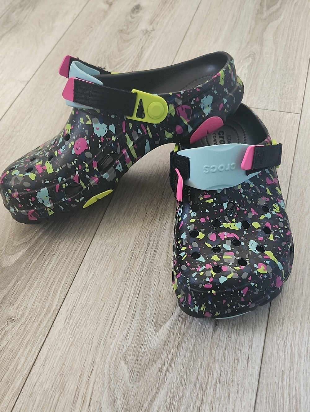 CROCS All Terrain Terrazzo Clogs In Black Multi Colorway